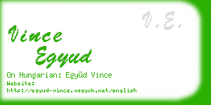 vince egyud business card