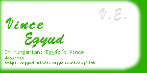 vince egyud business card